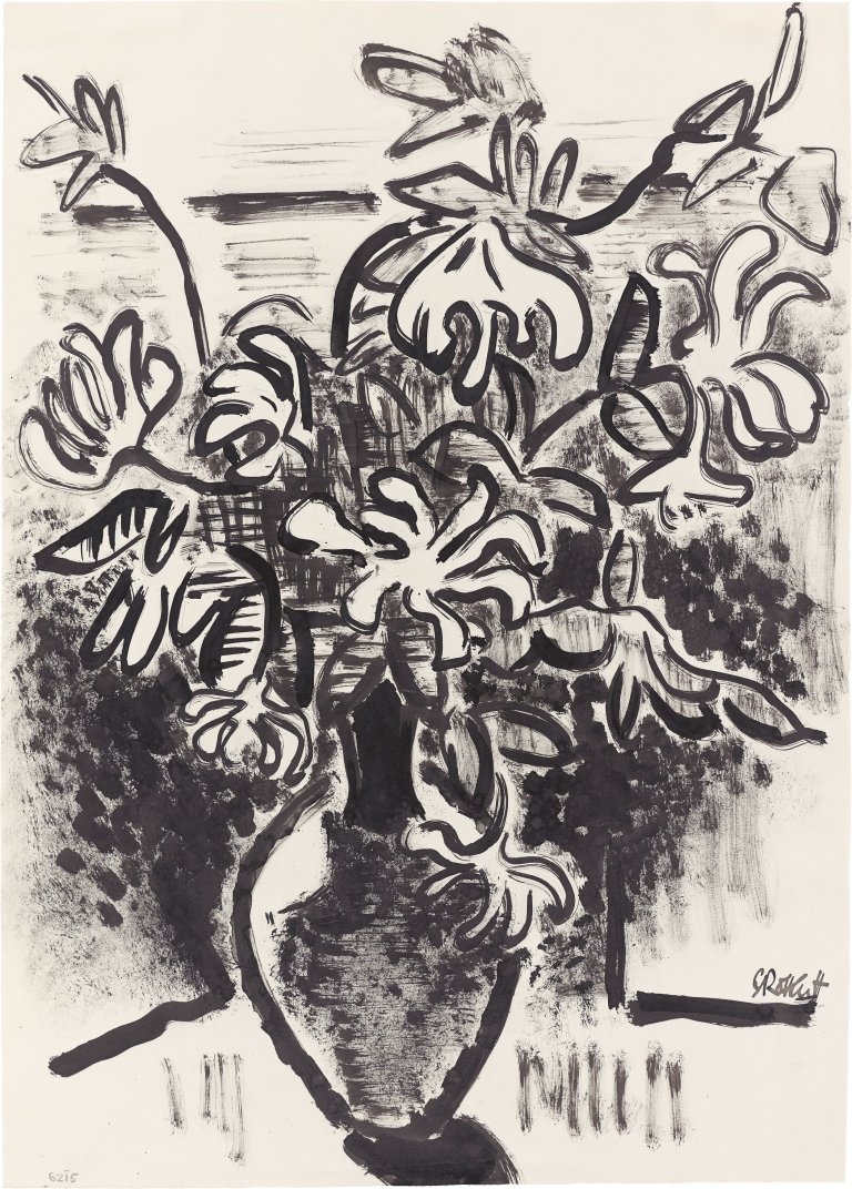 Auf diesem Bild ist das folgende Kunstwerk zu sehen: Karl Schmidt-Rottluff. „Jelängerjelieber“. 1962.