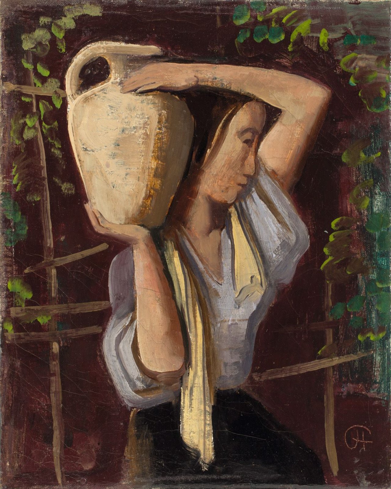 Auf diesem Bild ist das folgende Kunstwerk zu sehen: Karl Hofer. „Krugträgerin“. Um 1935.