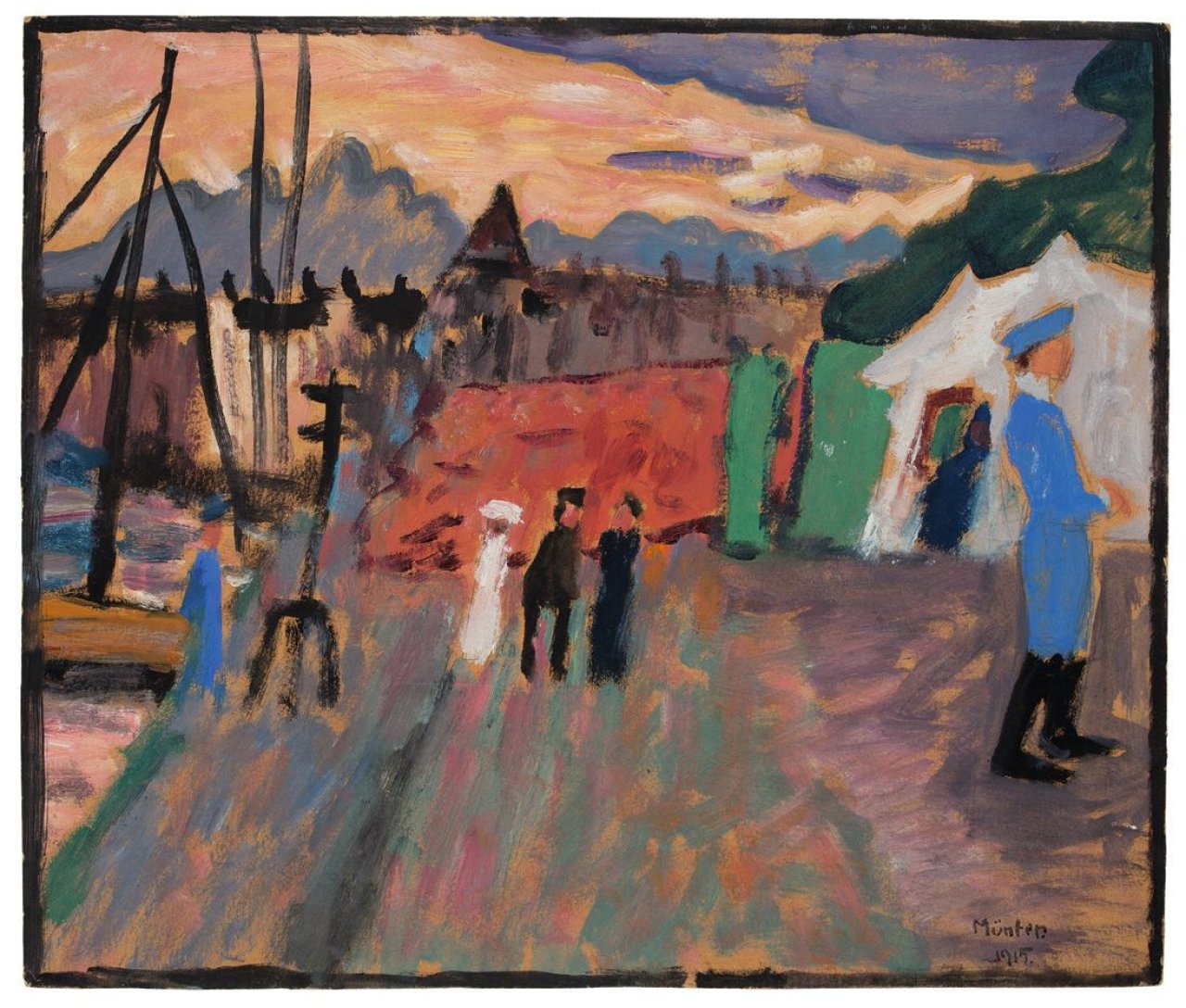 This picture shows the following artwork: Gabriele Münter. „Från Djurgårdsbron“ (Bei der Tiergartenbrücke). 1915.