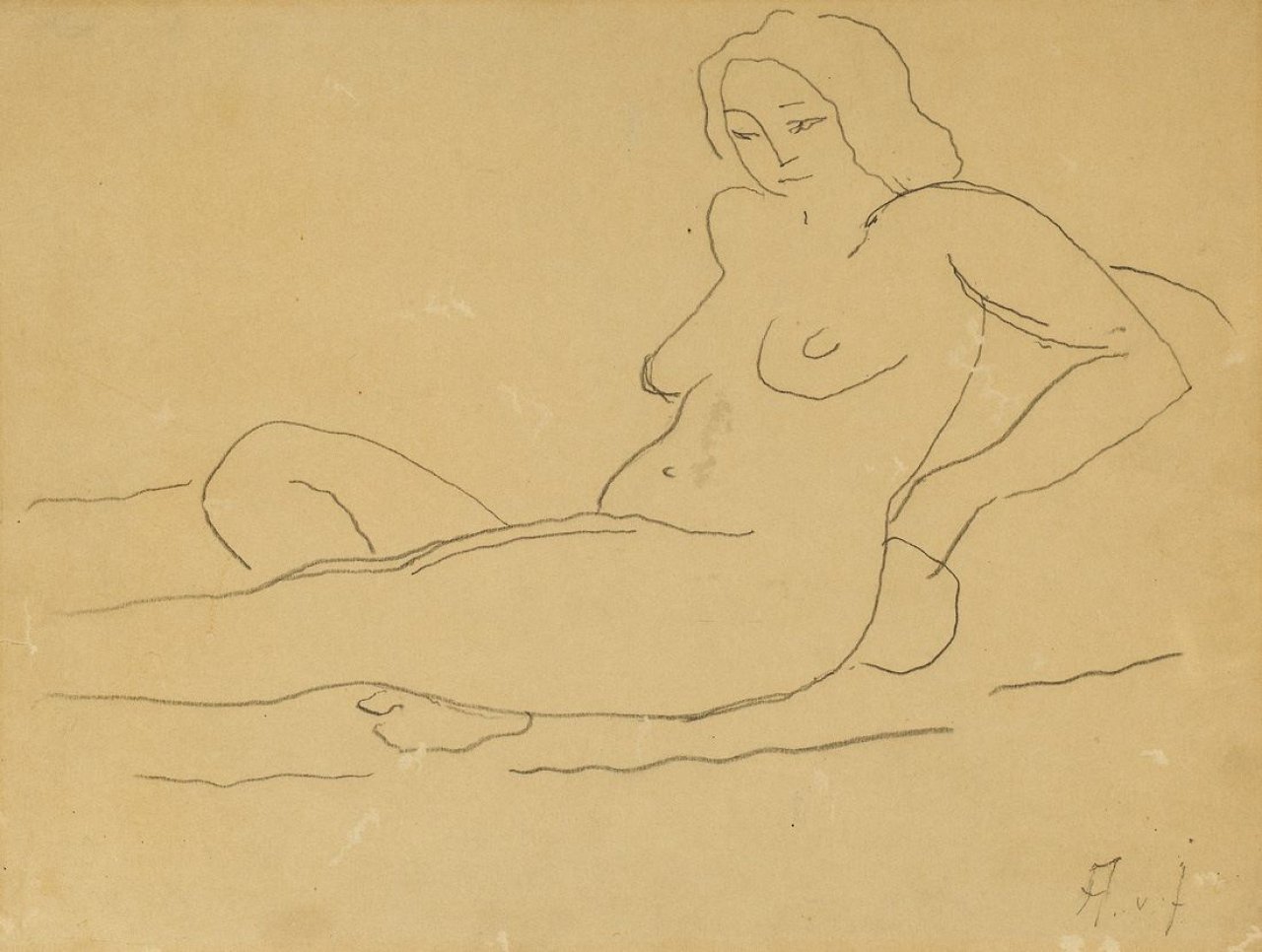 Auf diesem Bild ist das folgende Kunstwerk zu sehen: Alexej von Jawlensky. Weiblicher Akt. 1934.