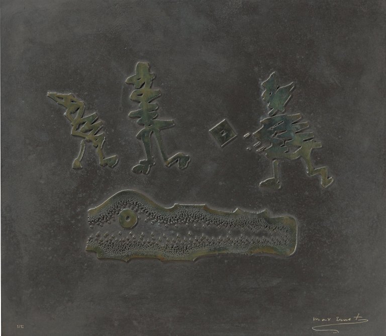 Auf diesem Bild ist das folgende Kunstwerk zu sehen: Max Ernst. Ohne Titel (Relief V). 1970.