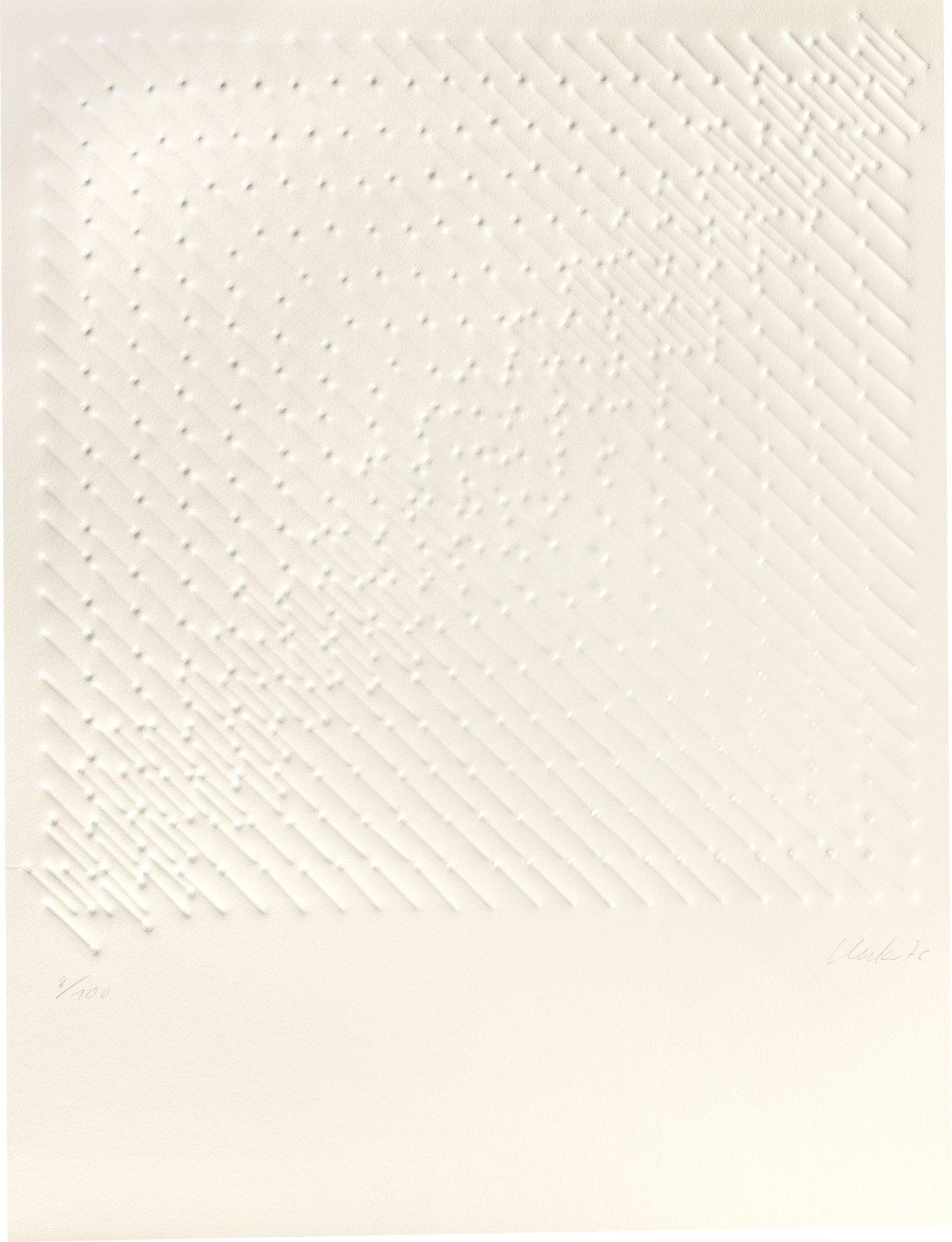 Auf diesem Bild ist das folgende Kunstwerk zu sehen: Günther Uecker. Ohne Titel. 1976.