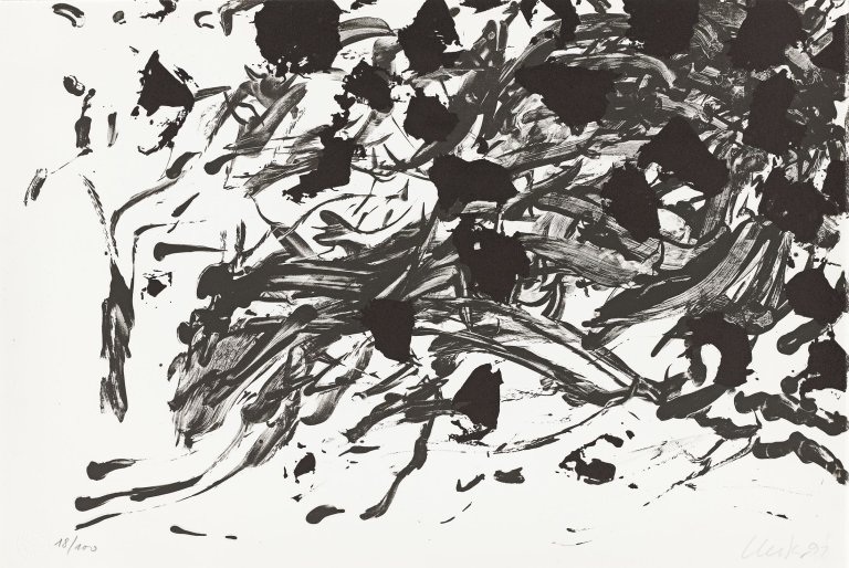 Auf diesem Bild ist das folgende Kunstwerk zu sehen: Günther Uecker. „Wer wirft den ersten Stein“. 1991.