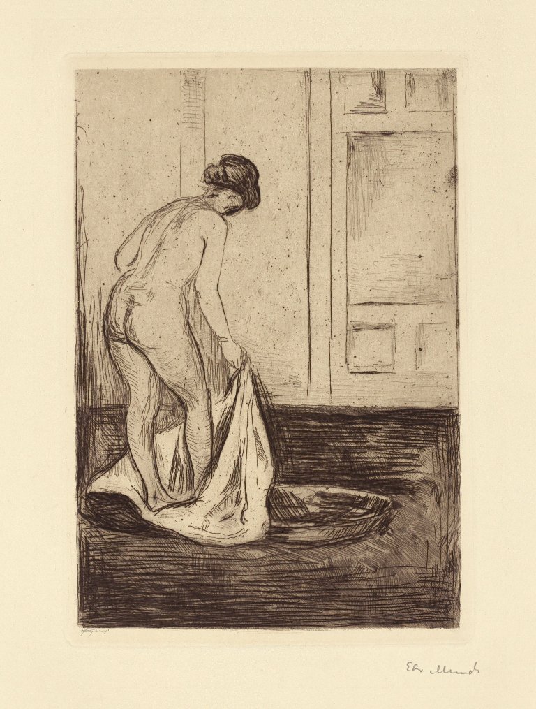 This picture shows the following artwork: Edvard Munch. ”Badende Frau”. 1902.