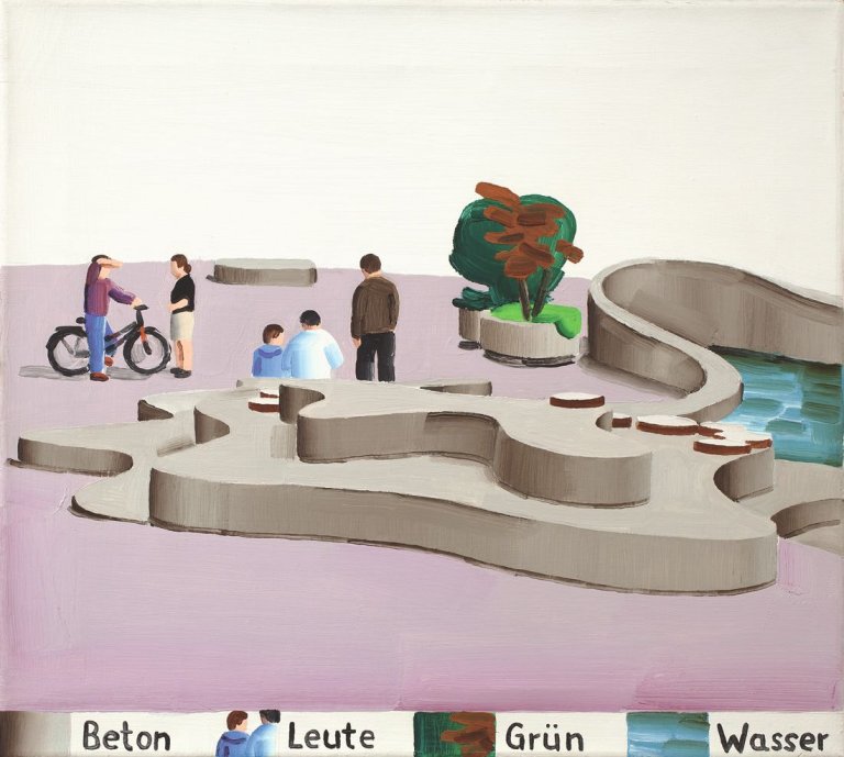 Auf diesem Bild ist das folgende Kunstwerk zu sehen: Marcin Maciejowski. „BETON, LUDZIE, ZIELEN, WODA (ANALIZA LEVERKUSEN)“. 2001.