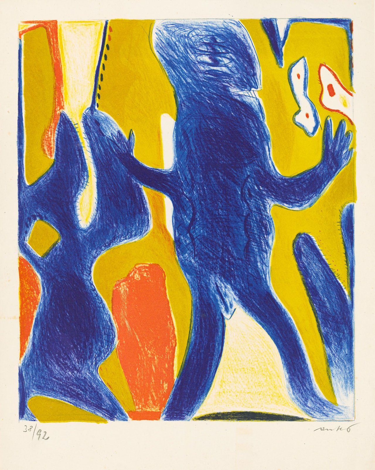 Auf diesem Bild ist das folgende Kunstwerk zu sehen: Horst Antes. „Blaue Figur“. 1961/62.