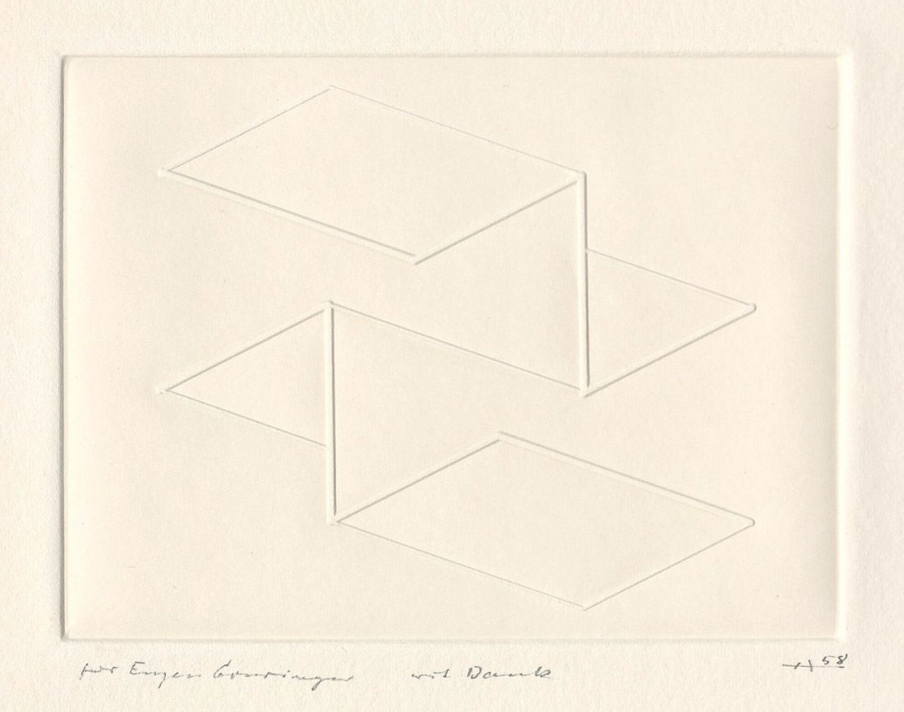 Auf diesem Bild ist das folgende Kunstwerk zu sehen: Josef Albers. Intaglio Solo. 1958.