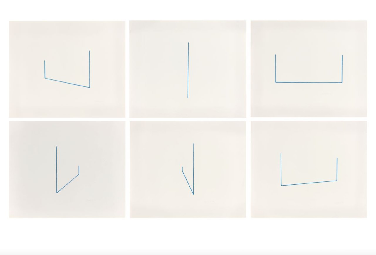 Auf diesem Bild ist das folgende Kunstwerk zu sehen: Fred Sandback. Ohne Titel. 1975.