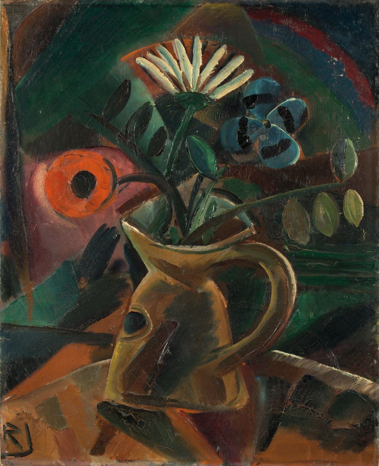 Auf diesem Bild ist das folgende Kunstwerk zu sehen: Richard Janthur. Stilleben. Um 1913/14.