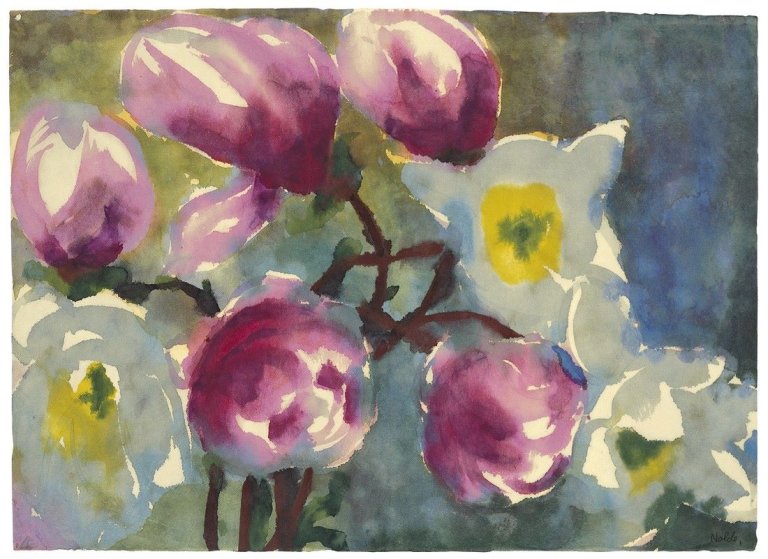 This picture shows the following artwork: Emil Nolde. „Magnolien-Blüten“.