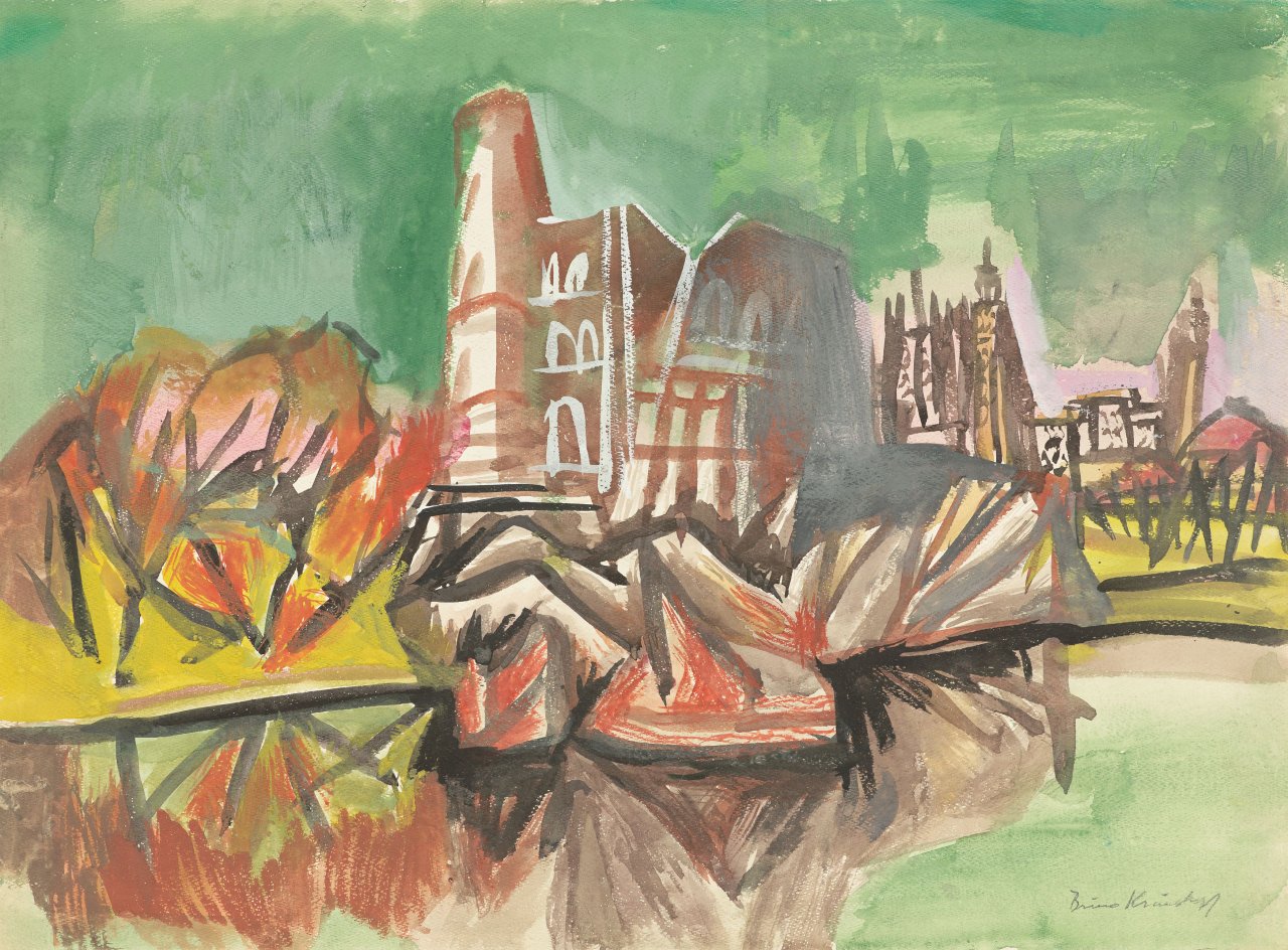 Auf diesem Bild ist das folgende Kunstwerk zu sehen: Bruno Krauskopf. Stadtlandschaft.