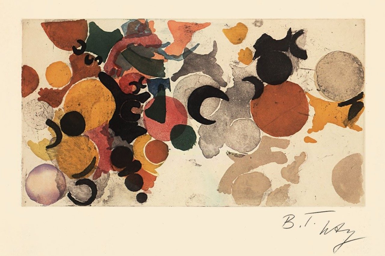 This picture shows the following artwork: Ernst Wilhelm Nay. „Farbaquatinta 1957 – 1“. 1957.
