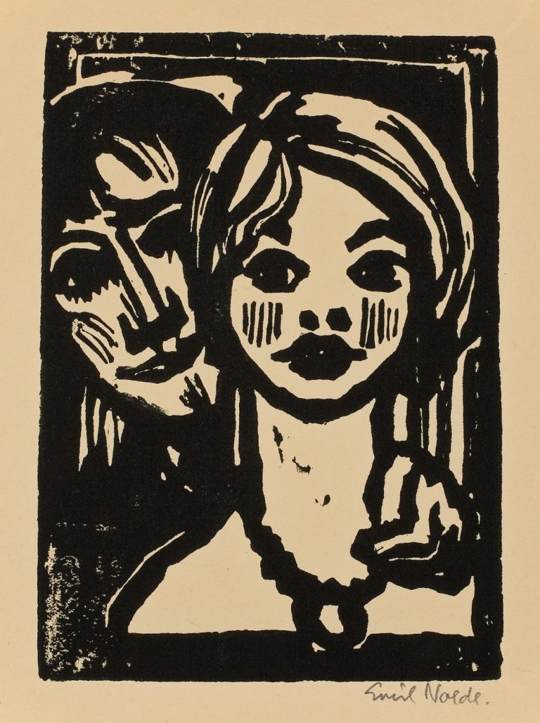 This picture shows the following artwork: Emil Nolde. „Mann und junges Mädchen“. 1925.