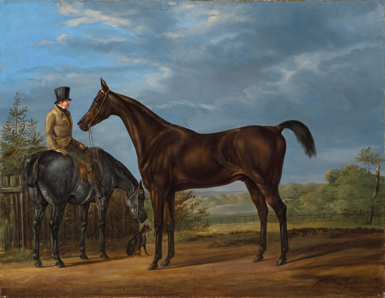 Auf diesem Bild ist das folgende Kunstwerk zu sehen: Friedrich Leopold Bürde. Pferdeportrait. 1827.