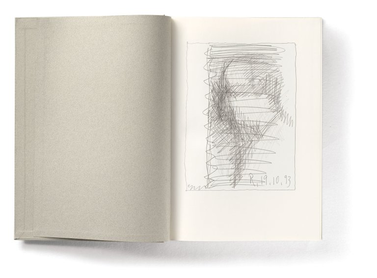 Auf diesem Bild ist das folgende Kunstwerk zu sehen: Gerhard Richter. „Selbstporträt“ in: „Gerhard Richter. Text. Schriften und Interviews“.. 1993.