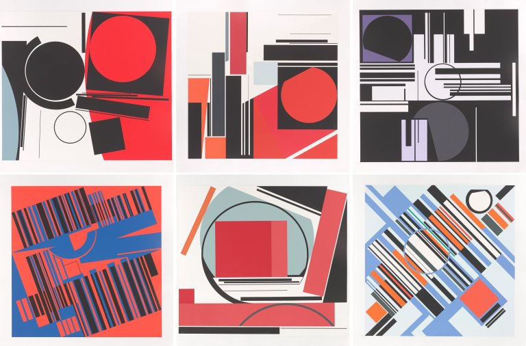 Auf diesem Bild ist das folgende Kunstwerk zu sehen: Günter Fruhtrunk. „6 Serigrafien“. 1971.