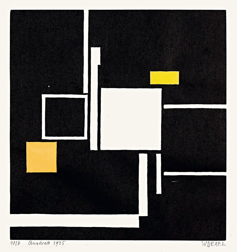 Auf diesem Bild ist das folgende Kunstwerk zu sehen: Walter Dexel. „Quadrate“. 1925.
