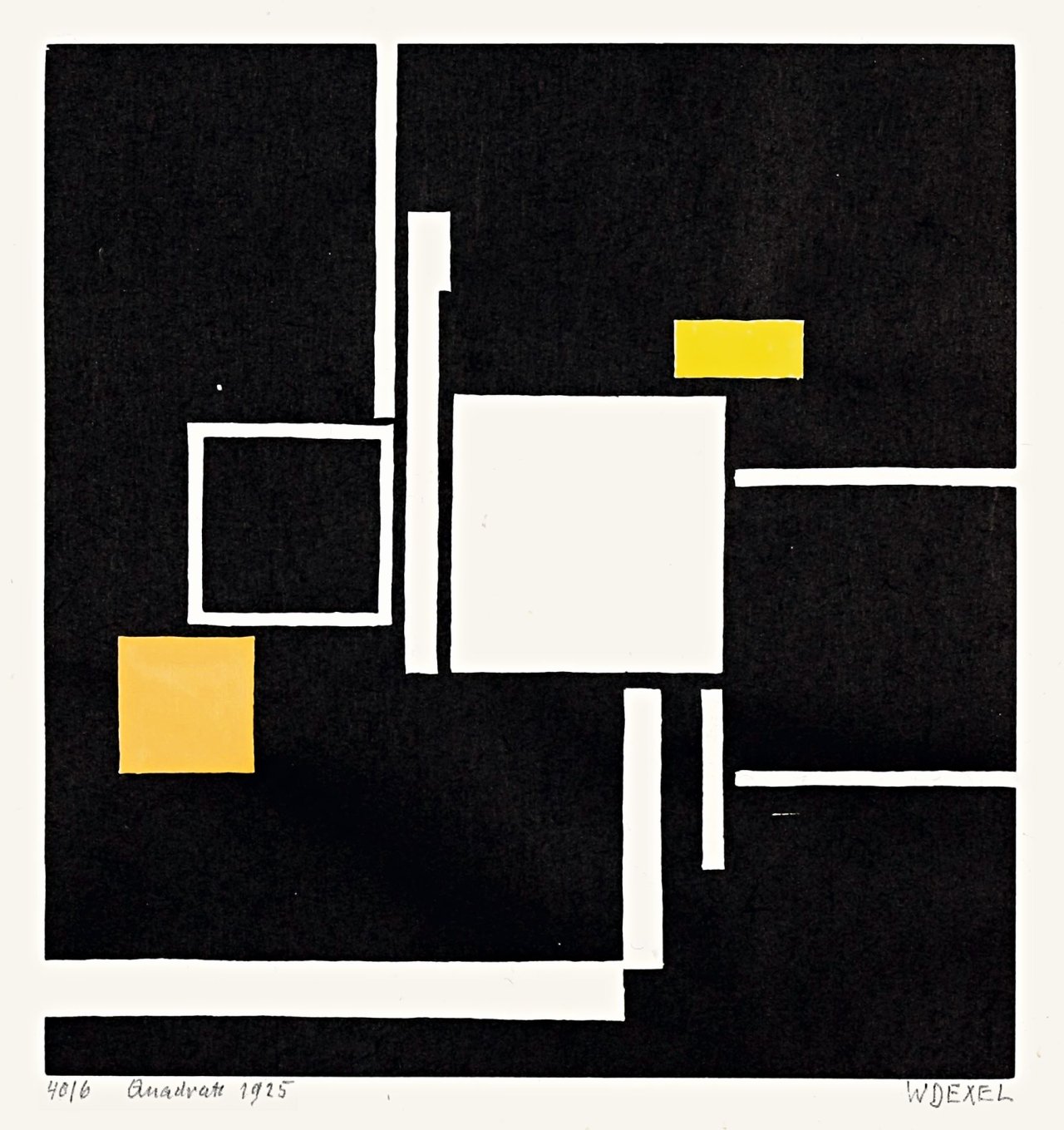 Auf diesem Bild ist das folgende Kunstwerk zu sehen: Walter Dexel. „Quadrate“. 1925.