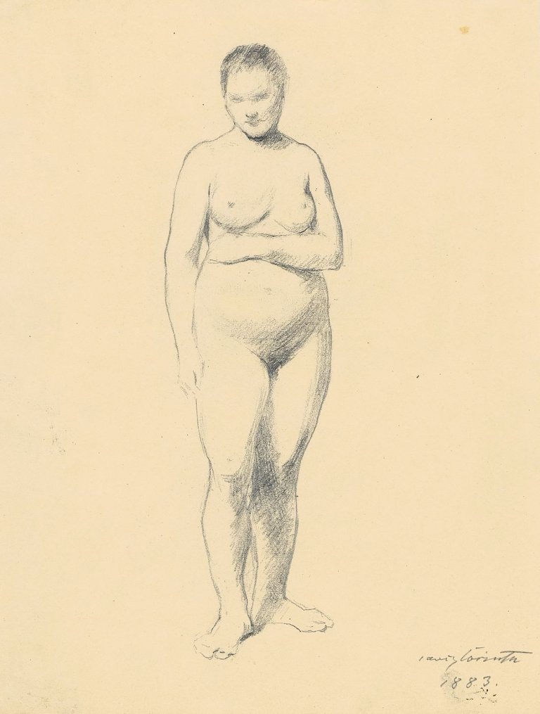 This picture shows the following artwork: Lovis Corinth. Weiblicher Akt, stehend. 1883.