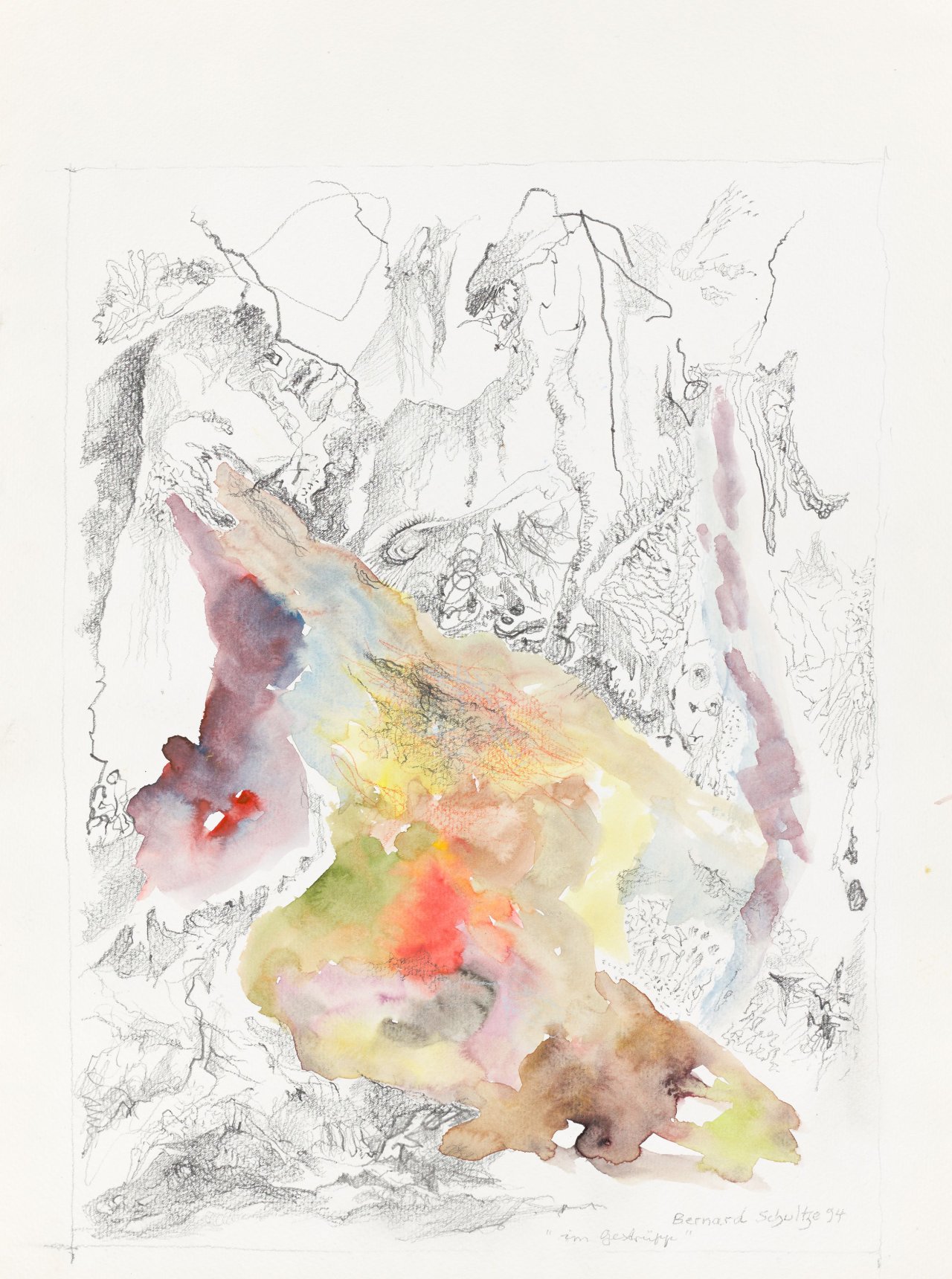 This picture shows the following artwork: Bernard Schultze. ”im Gestrüpp”. 1994.