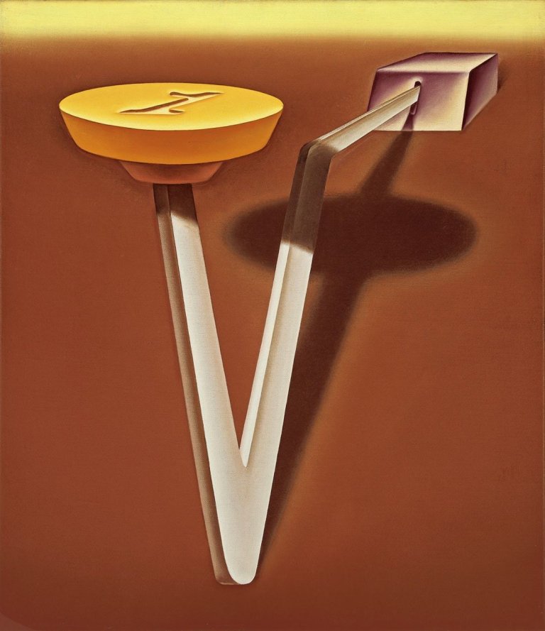 This picture shows the following artwork: Konrad Klapheck. „Das Angebot“. 1985.