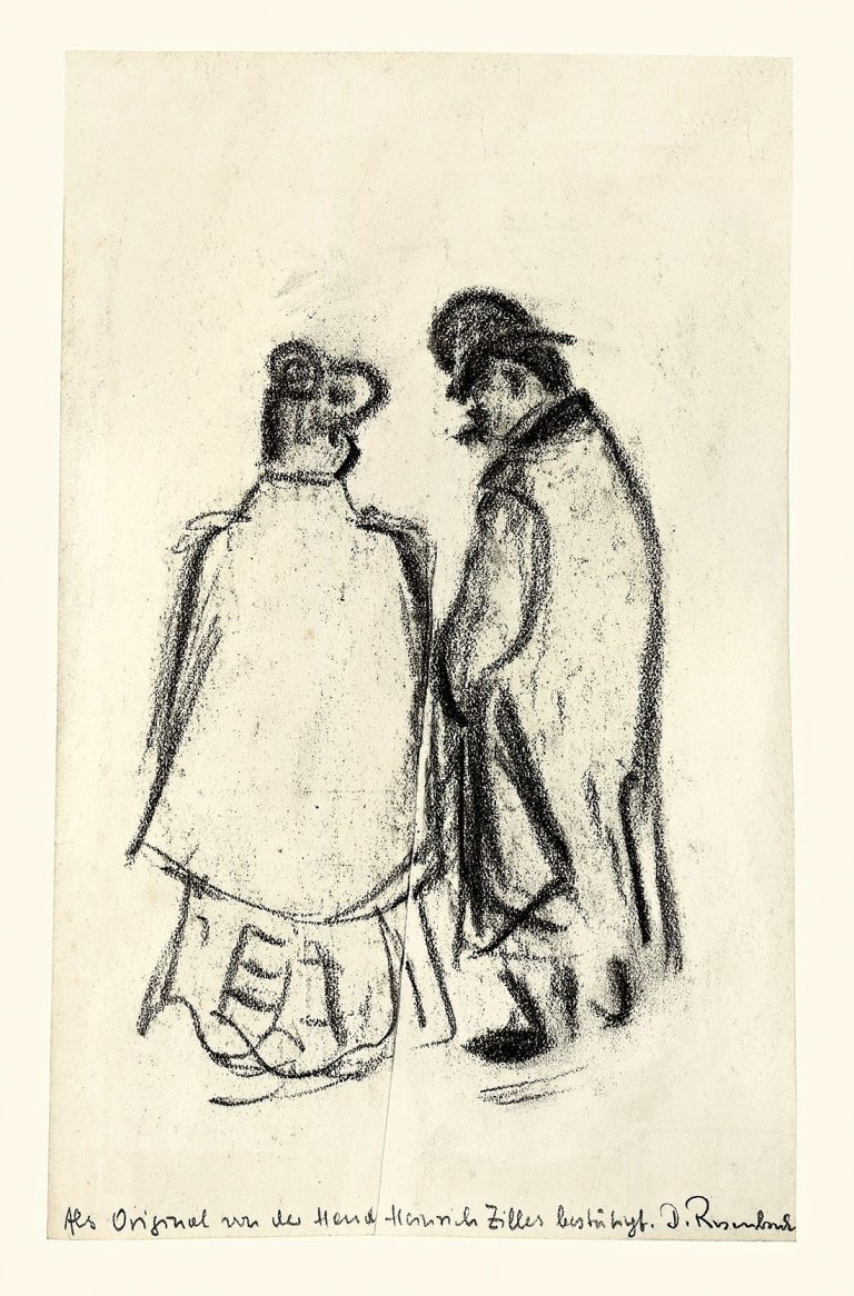 Auf diesem Bild ist das folgende Kunstwerk zu sehen: Heinrich Zille. Paar. Um 1908.