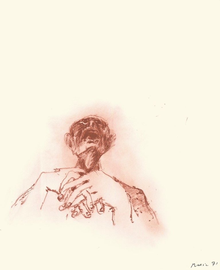 Auf diesem Bild ist das folgende Kunstwerk zu sehen: Zoran (Antonio) Music. Nous ne sommes pas. 1971.
