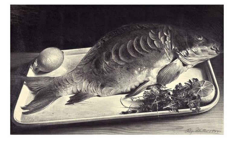 Auf diesem Bild ist das folgende Kunstwerk zu sehen: Richard Müller. „Der Karpfen“. 1944.
