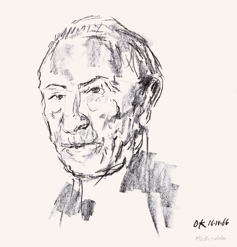 Auf diesem Bild ist das folgende Kunstwerk zu sehen: Oskar Kokoschka. „Konrad Adenauer“. 1966.