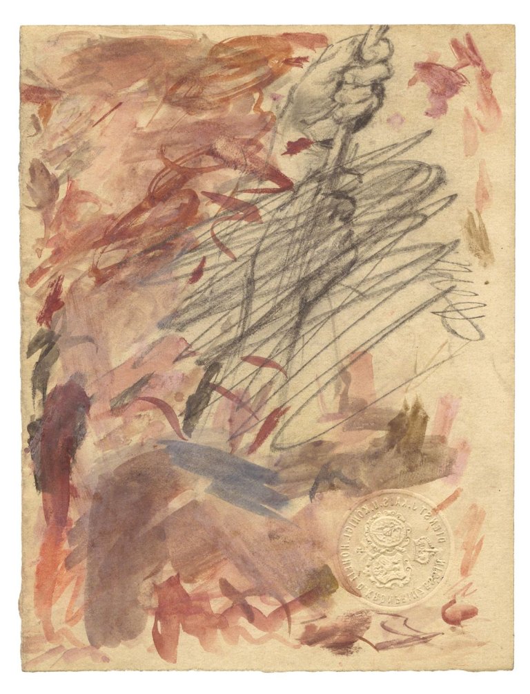 Auf diesem Bild ist das folgende Kunstwerk zu sehen: Adolph Menzel. Frauenhände, einen Schirm aufspannend. (Nach) 1885.