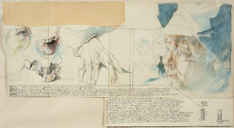 Auf diesem Bild ist das folgende Kunstwerk zu sehen: Horst Janssen. Altenhof, ein Augustnachmittag im kleinen Gobelinzimmer. 1979.