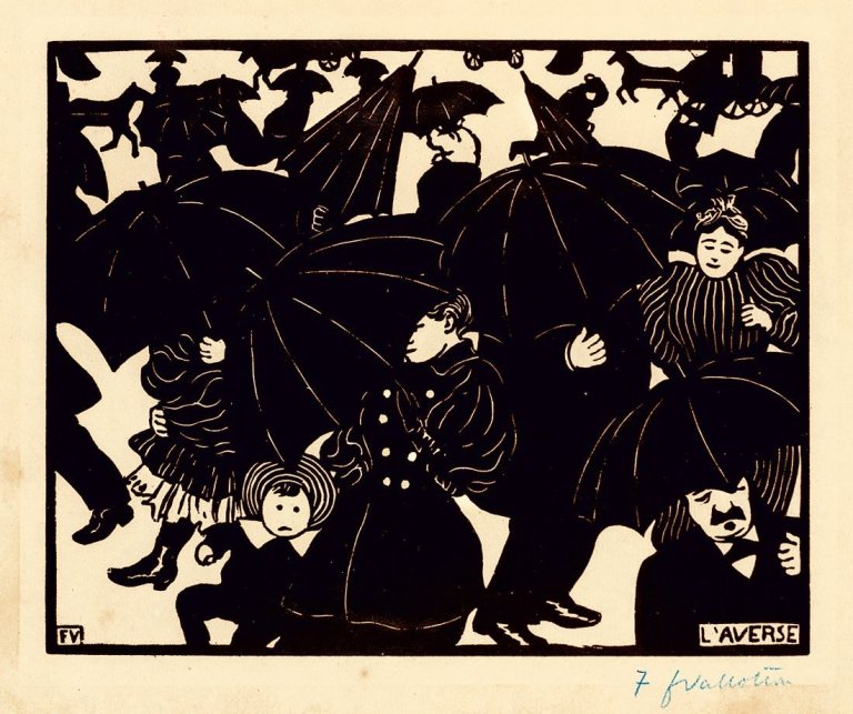 Auf diesem Bild ist das folgende Kunstwerk zu sehen: Félix Vallotton. „L’Averse“. 1894.