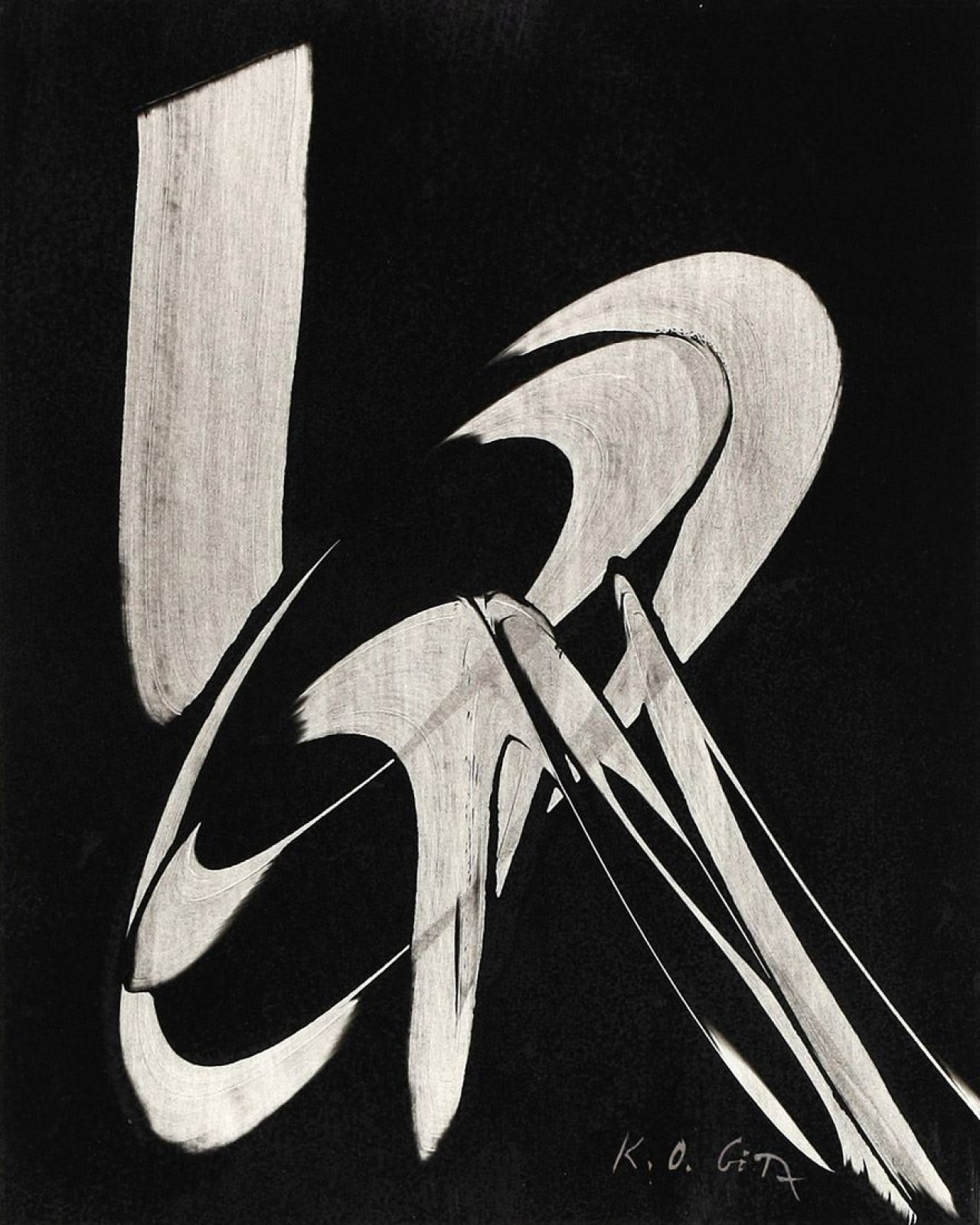 Auf diesem Bild ist das folgende Kunstwerk zu sehen: Karl Otto Götz. Ohne Titel. 1957.