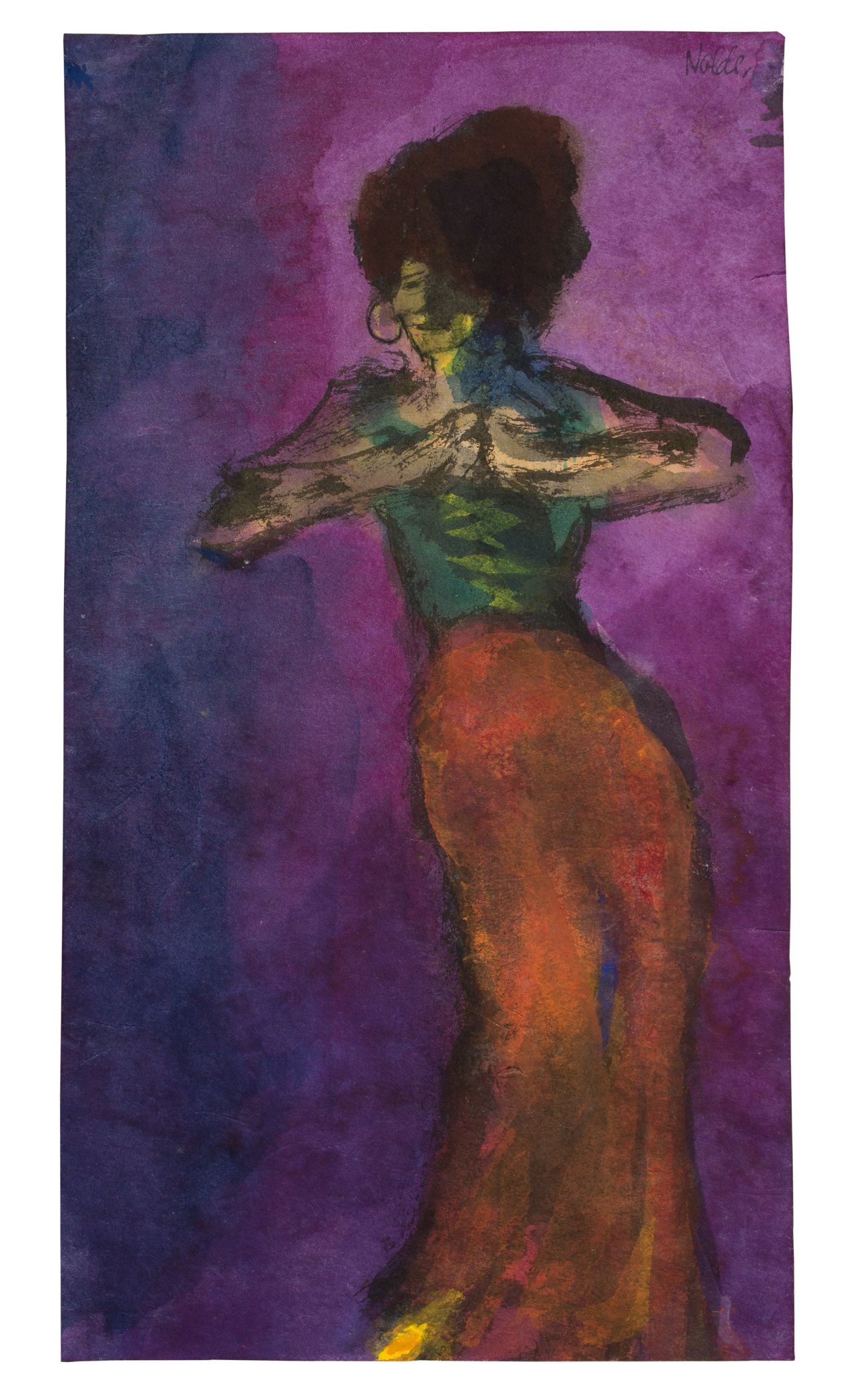 This picture shows the following artwork: Emil Nolde. Künstlerin. Circa 1911.
