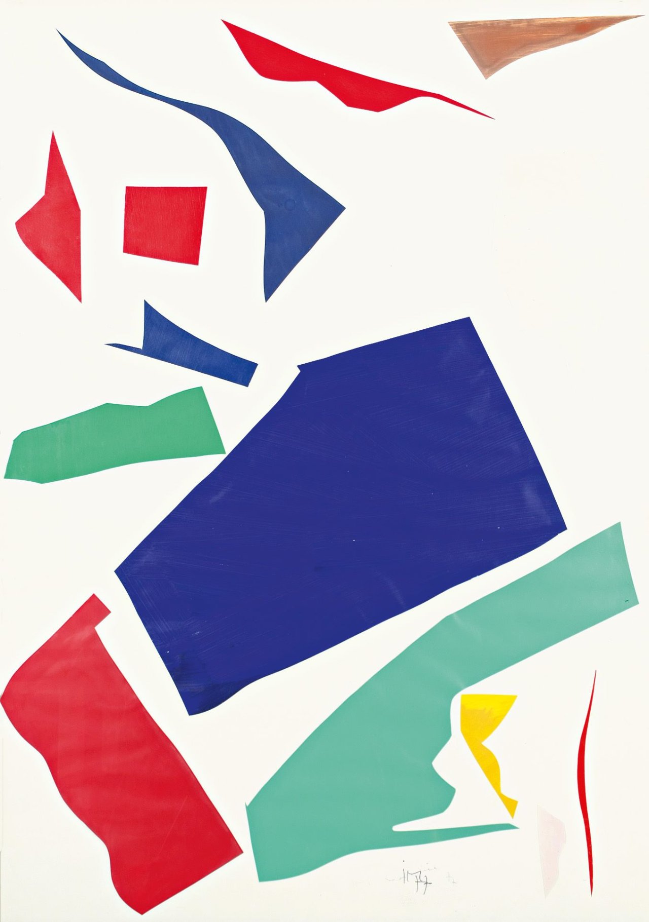 Auf diesem Bild ist das folgende Kunstwerk zu sehen: Imi Knoebel. Ohne Titel (Messerschnitt). 1977.