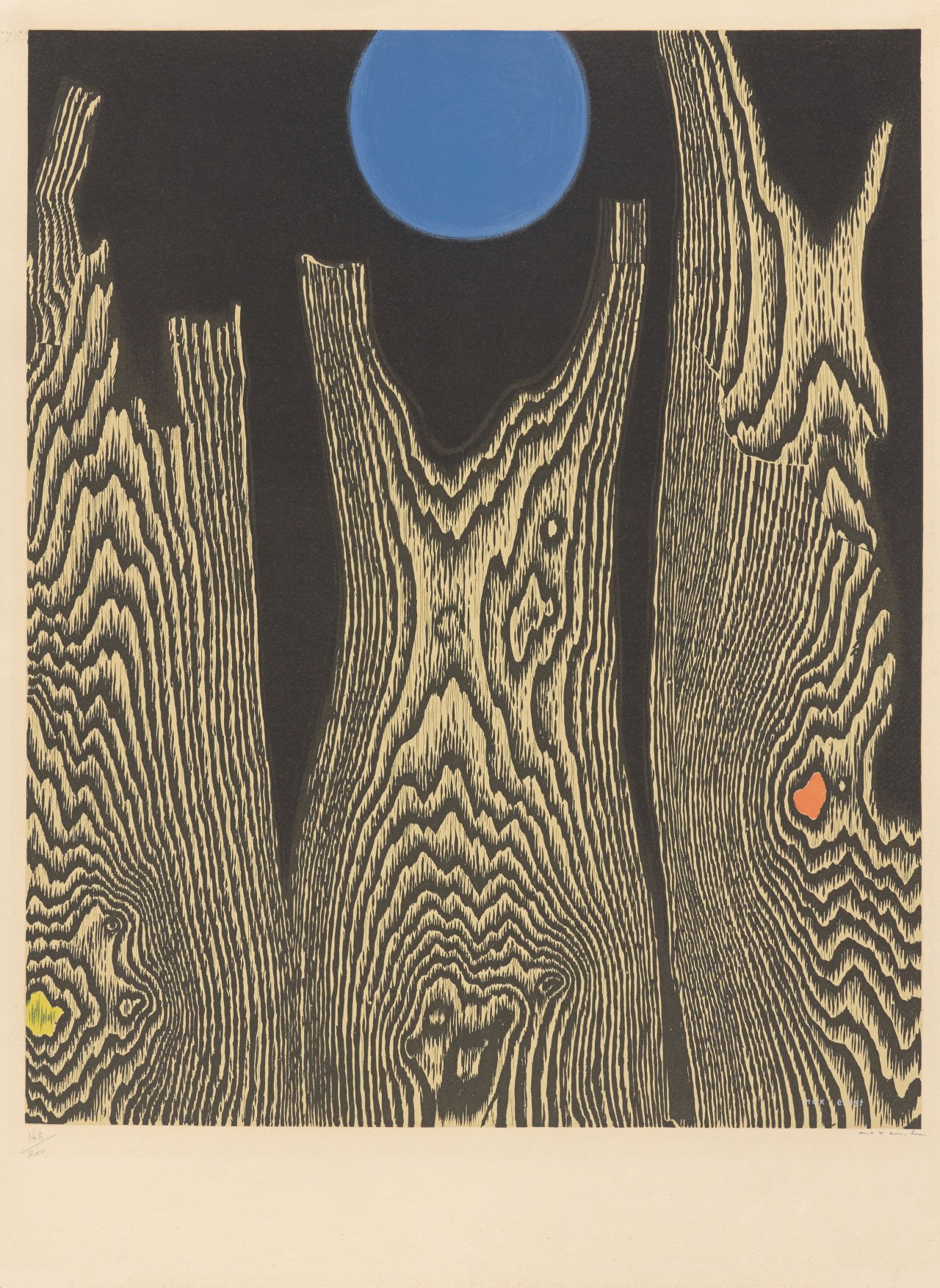 This picture shows the following artwork: Max Ernst. ”Forêt et Soleil - Der Bretterwald”. 1956.