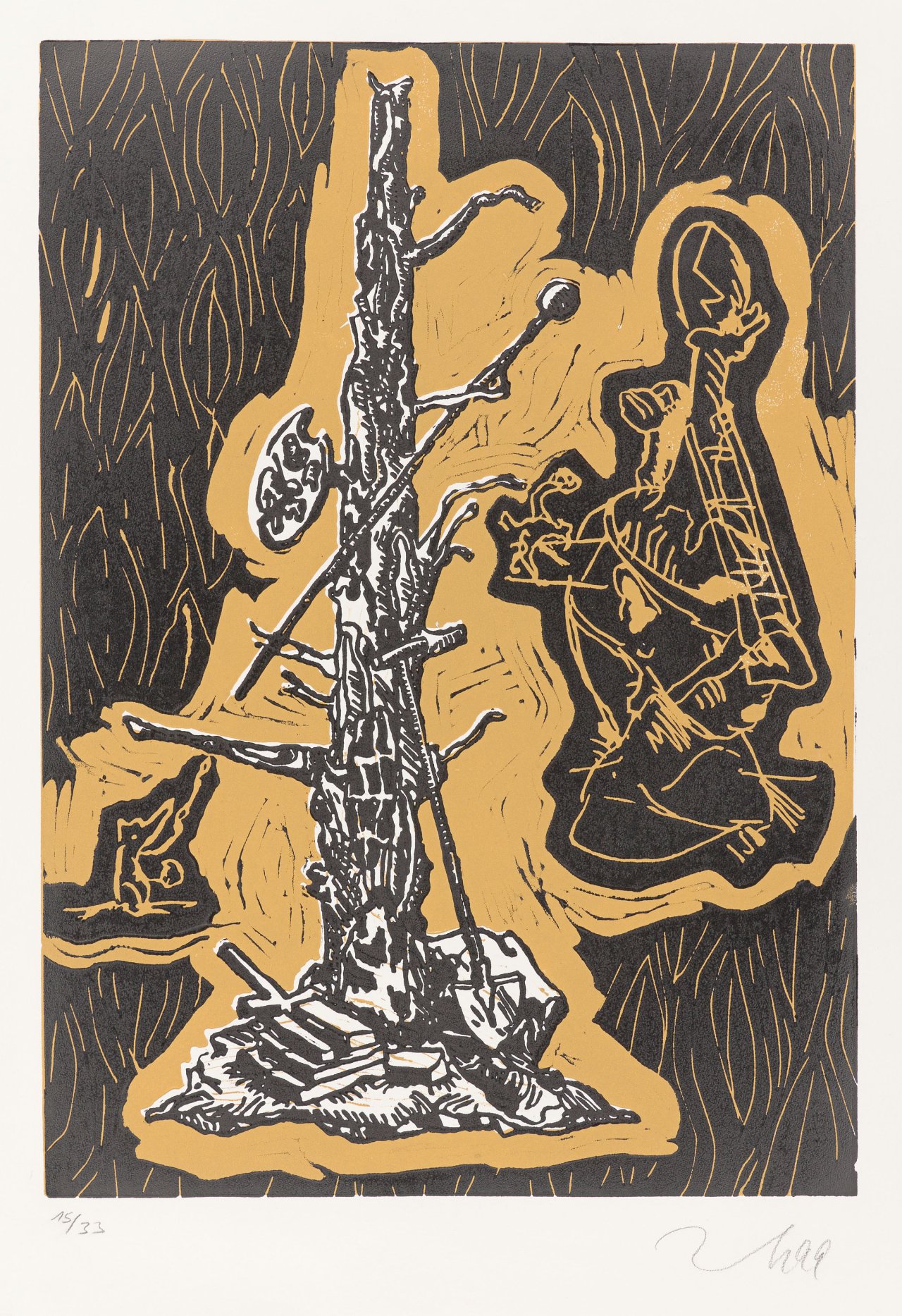 Auf diesem Bild ist das folgende Kunstwerk zu sehen: Jörg Immendorff. „Elbquelle“. 1999.