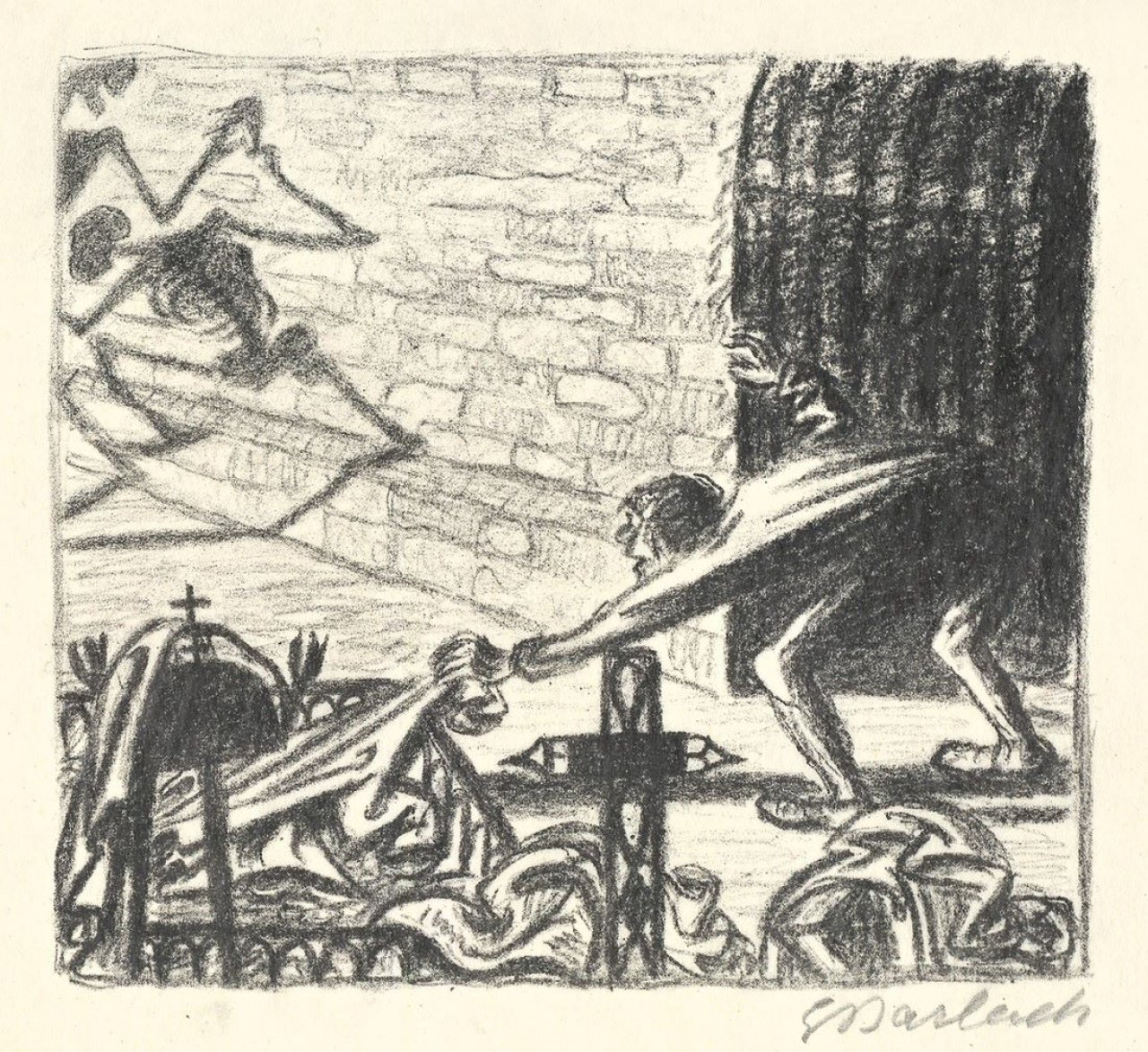 This picture shows the following artwork: Ernst Barlach. Aus: „Goethe, Gedichte“. 1924.