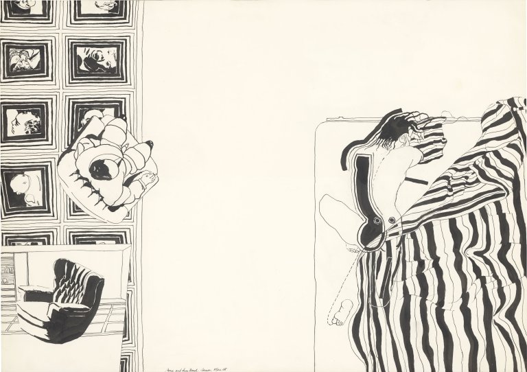 Auf diesem Bild ist das folgende Kunstwerk zu sehen: Uwe Lausen. „Anna auf dem Bauch“. 1965.