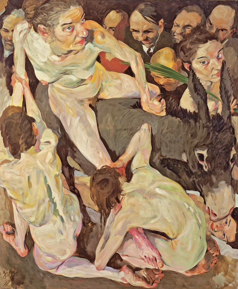 Auf diesem Bild ist das folgende Kunstwerk zu sehen: Johannes Grützke. „Jesu Einzug nach Jerusalem IV“. 1992.