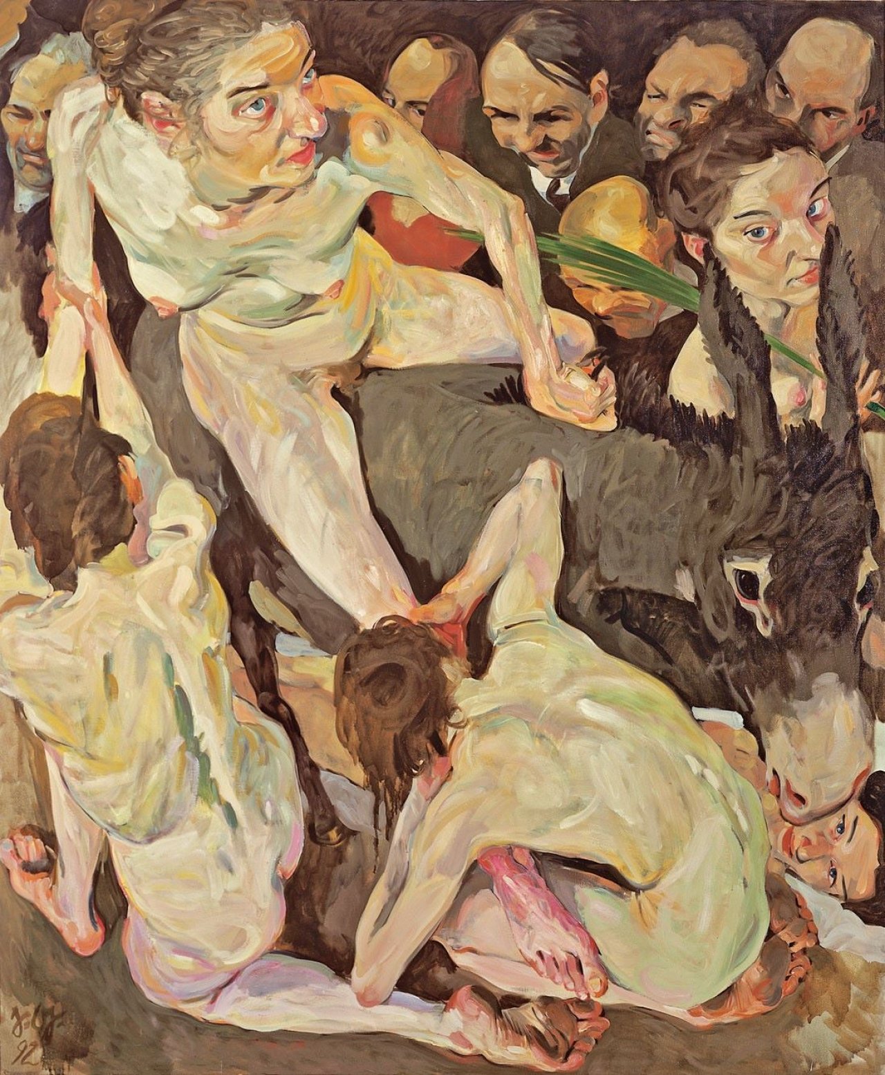 Auf diesem Bild ist das folgende Kunstwerk zu sehen: Johannes Grützke. „Jesu Einzug nach Jerusalem IV“. 1992.