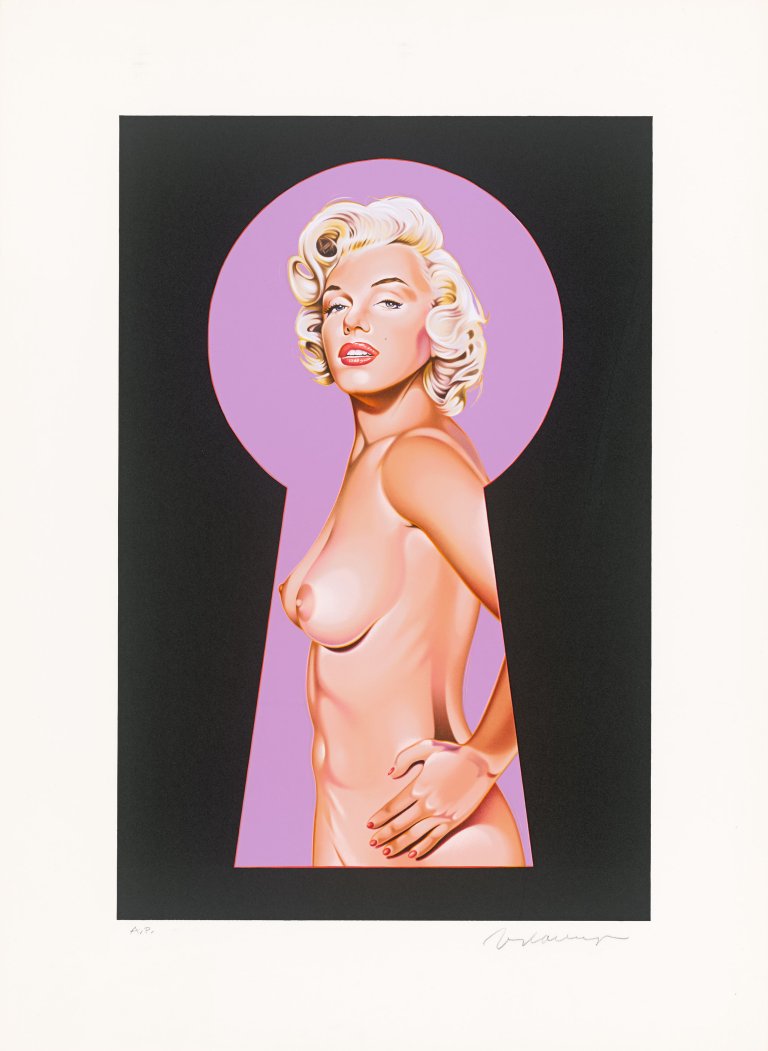 Auf diesem Bild ist das folgende Kunstwerk zu sehen: Mel Ramos. „Peek-a-Boo Marilyn #2“. 2002.