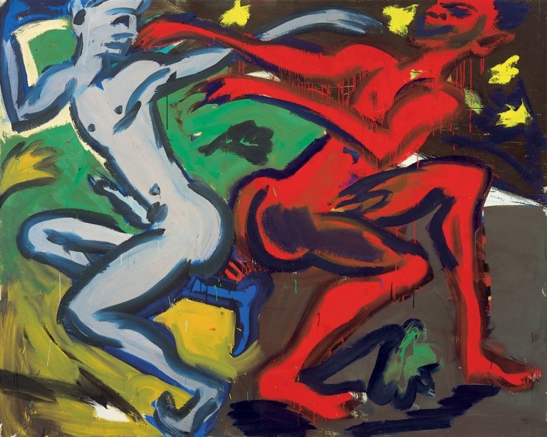 Auf diesem Bild ist das folgende Kunstwerk zu sehen: Rainer Fetting. „Tänzer II“. 1982.