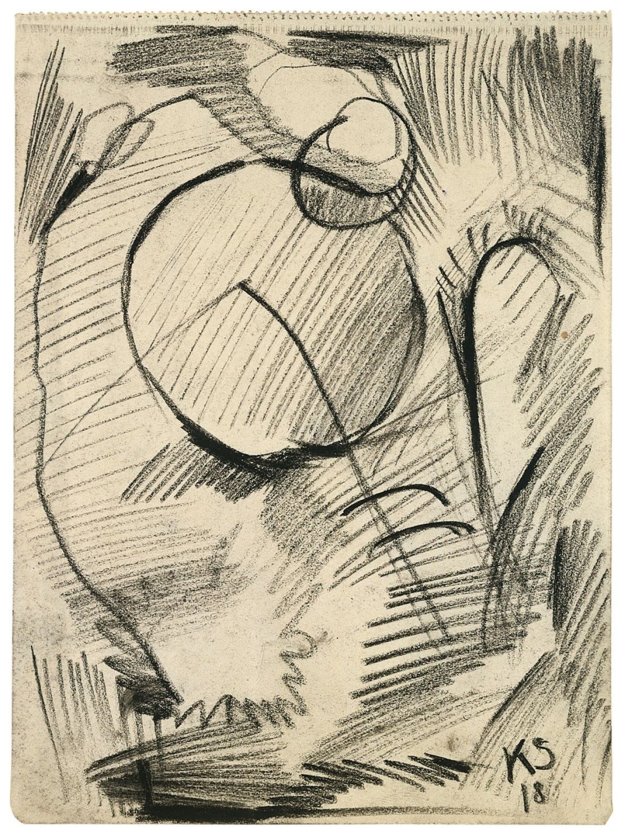 Auf diesem Bild ist das folgende Kunstwerk zu sehen: Kurt Schwitters. „Abstr. 127“. 1918.