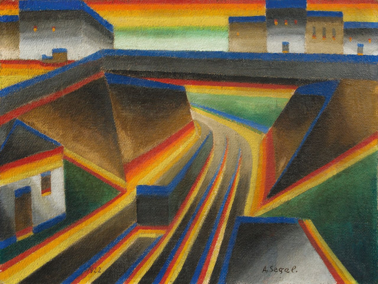 Auf diesem Bild ist das folgende Kunstwerk zu sehen: Arthur Segal. „Bahndamm“. 1922.
