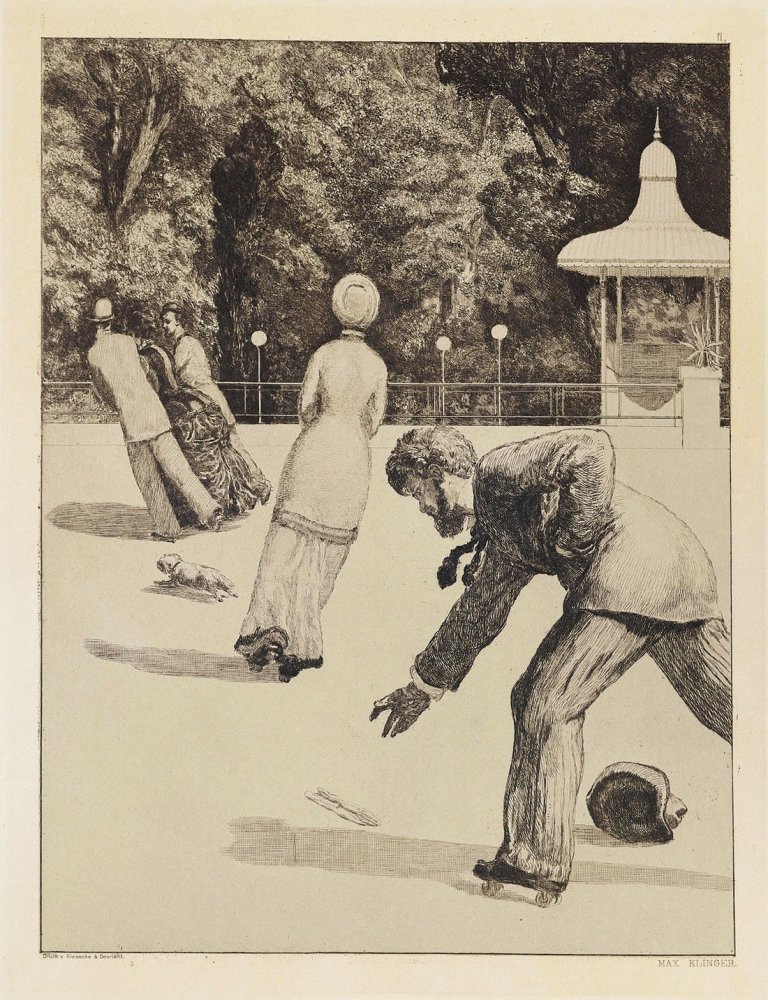 Auf diesem Bild ist das folgende Kunstwerk zu sehen: Max Klinger. „Ein Handschuh (Opus VI)“. 1878/80.