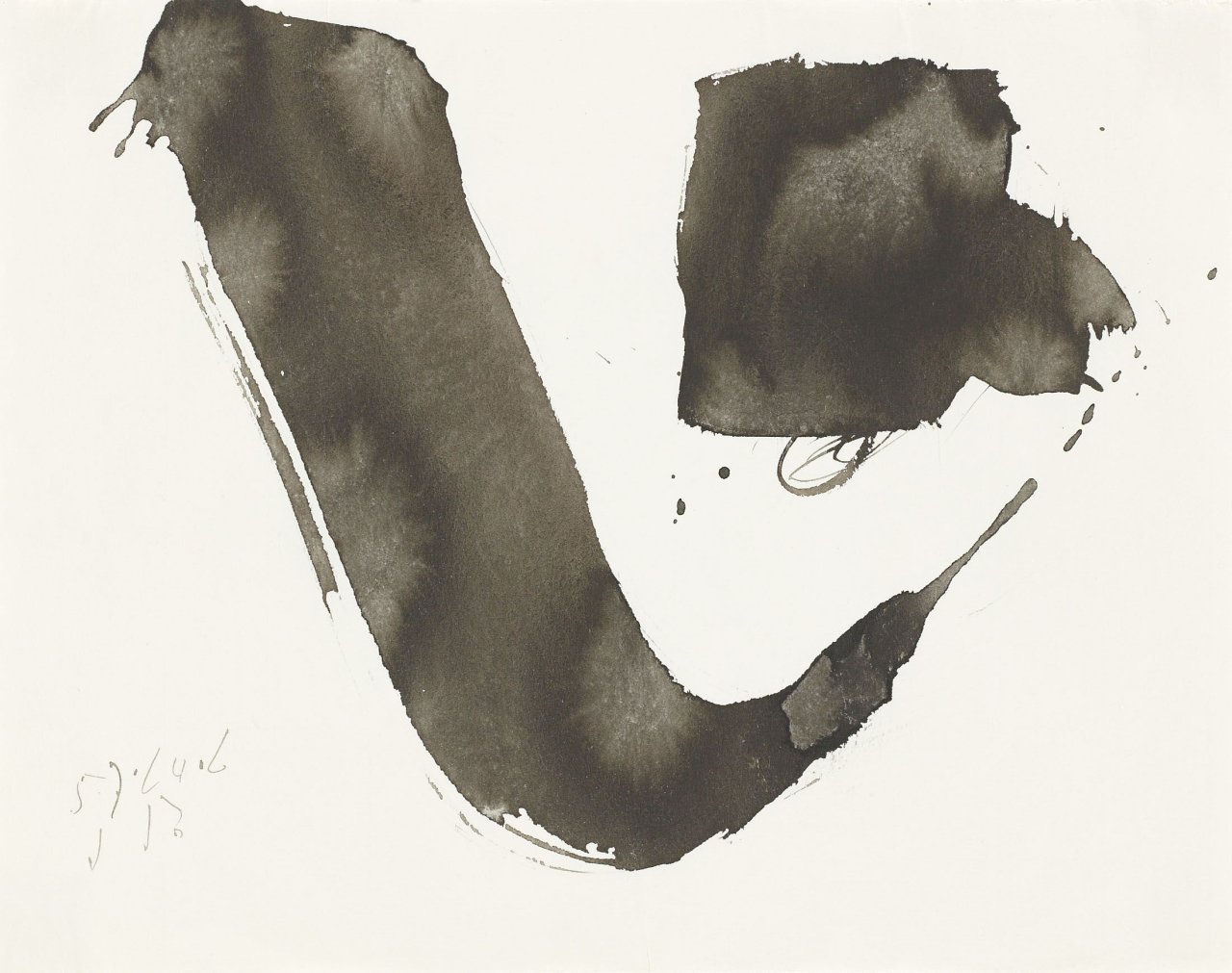 Auf diesem Bild ist das folgende Kunstwerk zu sehen: Julius Bissier. Ohne Titel. 1964.