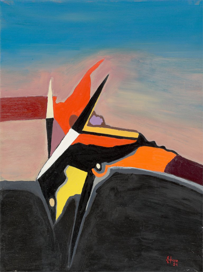 Auf diesem Bild ist das folgende Kunstwerk zu sehen: Hans Jaenisch. Ohne Titel. 1981.