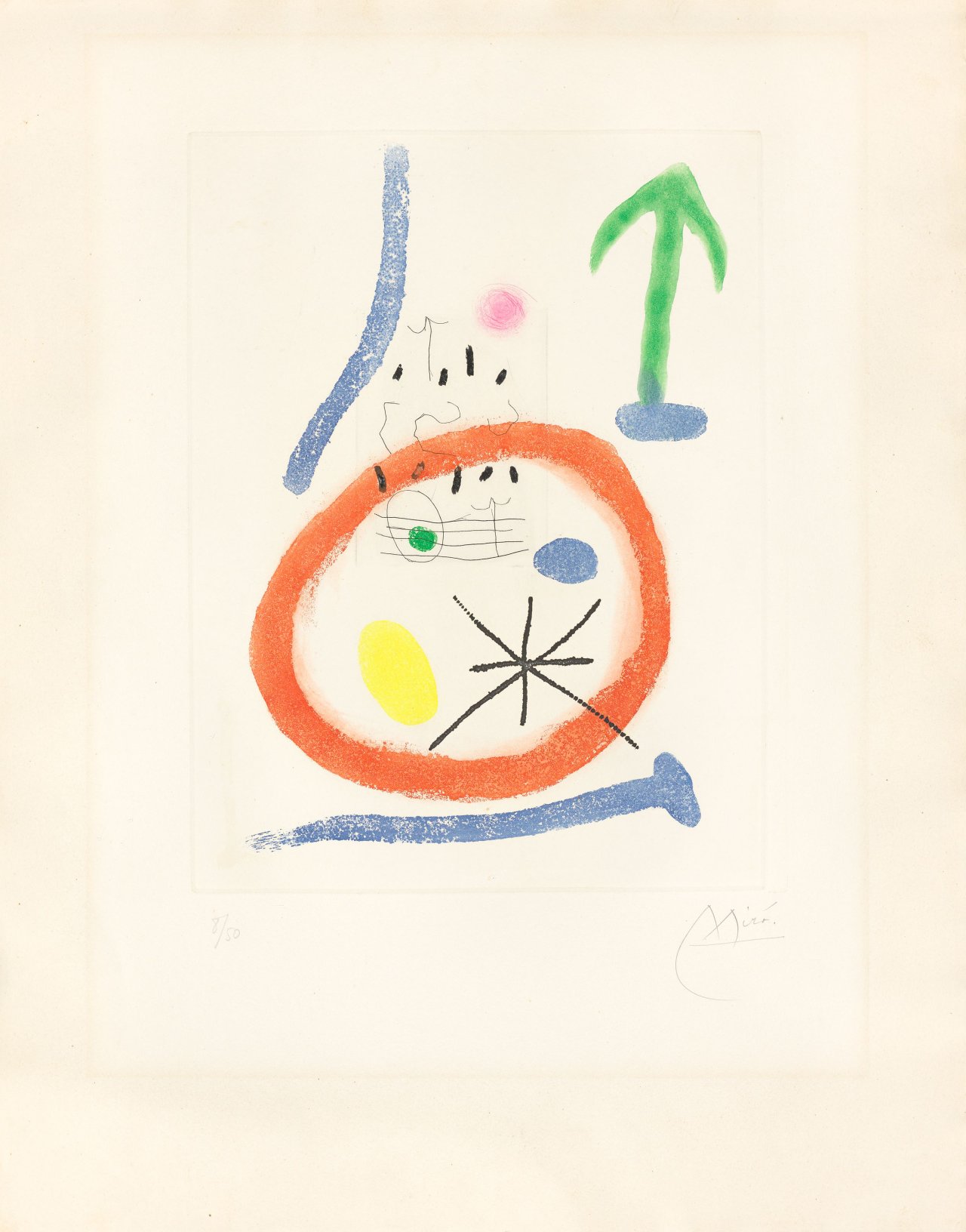 Auf diesem Bild ist das folgende Kunstwerk zu sehen: Joan Miró. „Chemin de Ronde II“. 1966.