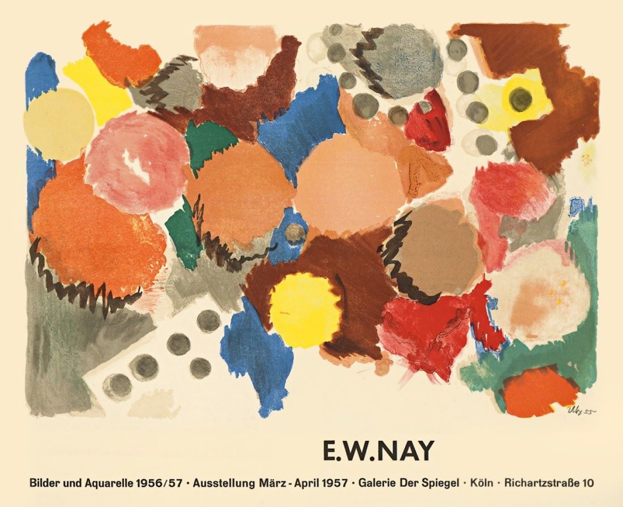 Auf diesem Bild ist das folgende Kunstwerk zu sehen: Ernst Wilhelm Nay. „Farblitho 1955 (NOR)“ / „Farblitho 1961 (NOR)“. 1955/1961.